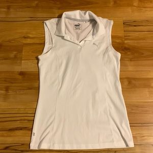 Puma golf sleeveless white shirt